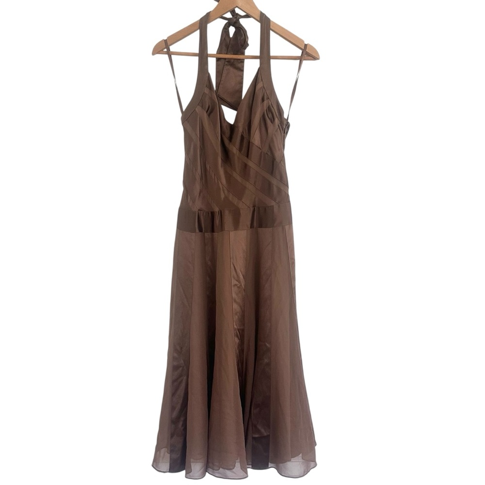 SOLD Silk BCBGMaxazria Flowy Halter Dress